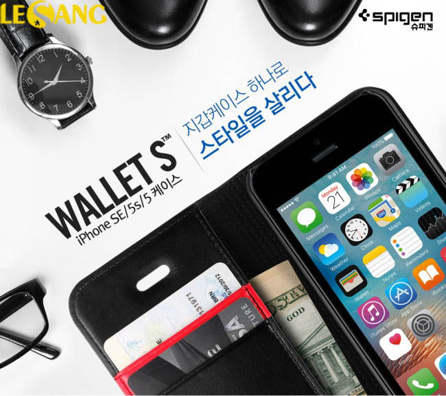 Bao da iphone 5S/5/SE Spigen Wallet S 1